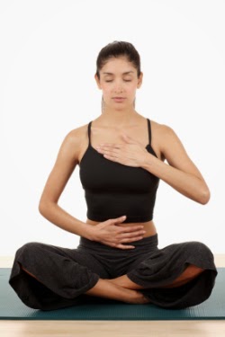 A IMAGE diaphragmatic breathing sitting yoga pose